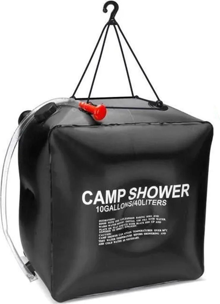 Solar-Duschtasche, 40 l Solar-Camping-Duschtasche, tragbare, faltbare Duschtasche für den Außenbereich, mit Duschkopf-Warmwasserbereiter