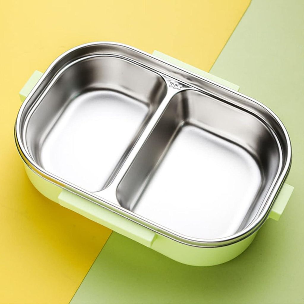 Thermisch isolierte Lunchbox mit beschreibendem Stil, Fachauskleidung, Silikonabdichtung: Transparente grüne Kaktus
