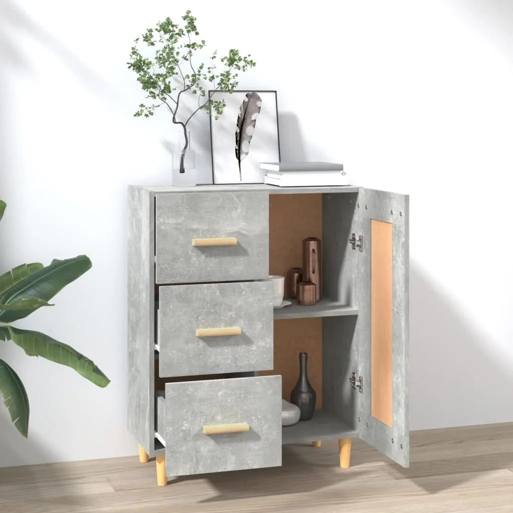 Meuble de rangement 69,5 cm en bois composite gris béton multi-usage - 4