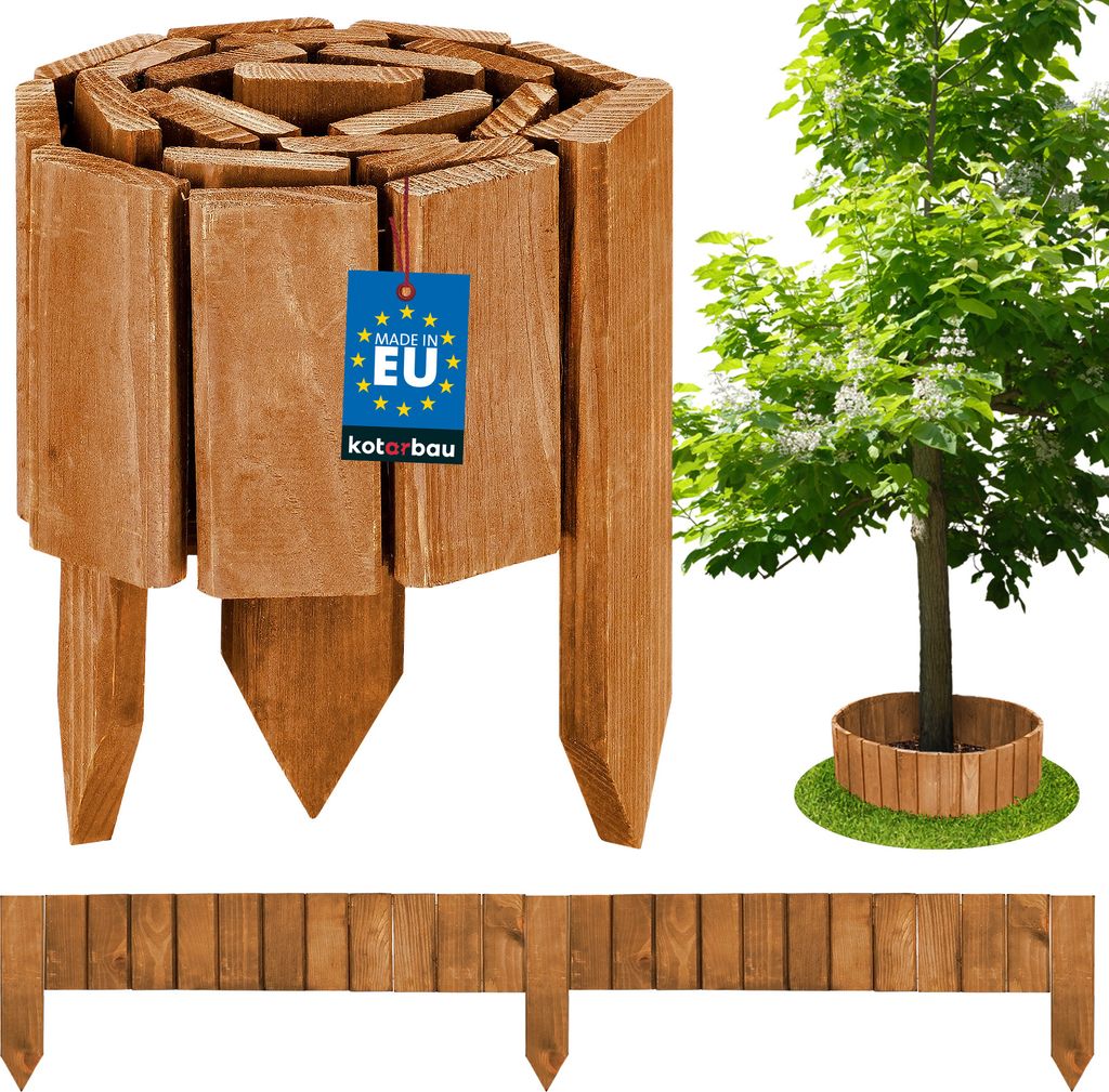 KOTARBAU® Bordure Jardin Exterieur Bois 110 x 10 cm Cloture Image du produit 