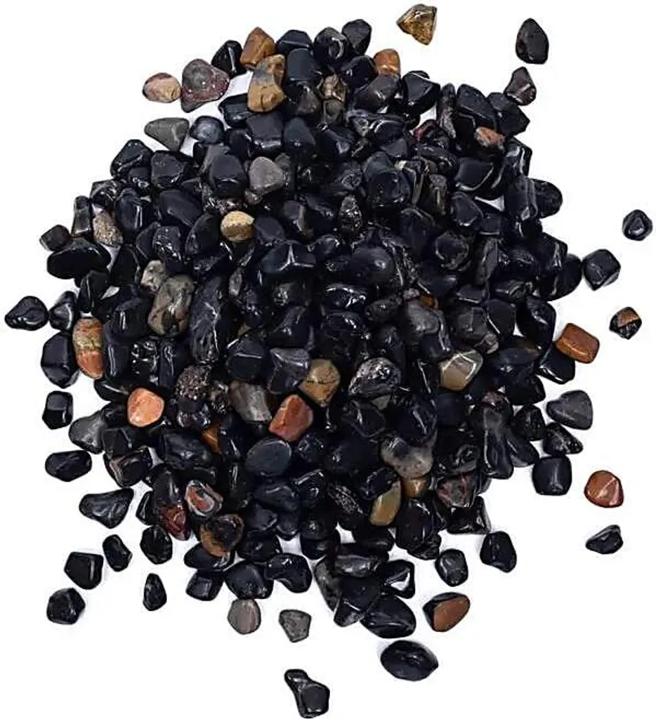 Onyx Noir Naturel Qualité A/B : Pierres Roulées de 800 g en 2 Pièces