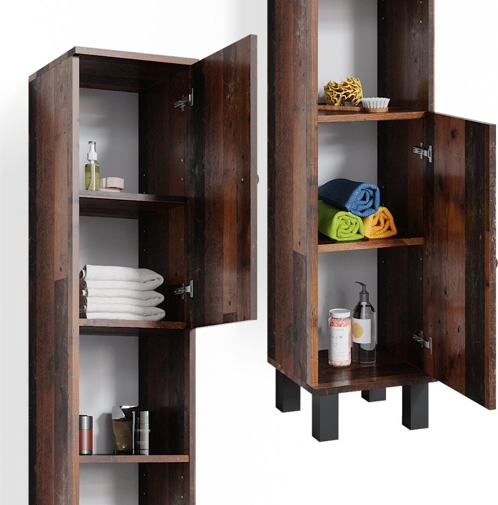Vicco Badschrank Fynn, 30 x 190 cm, Eiche rustikal Produktbild 6