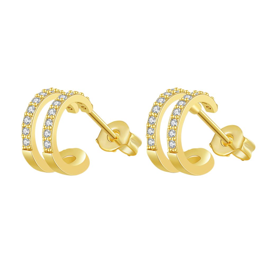 2 Stück Strass-Ohrstecker mit Ohrstöpseln, exquisites Piercing, passend zu den bezaubernden, glänzenden, doppellagigen Damen-Ohrringen für den ...