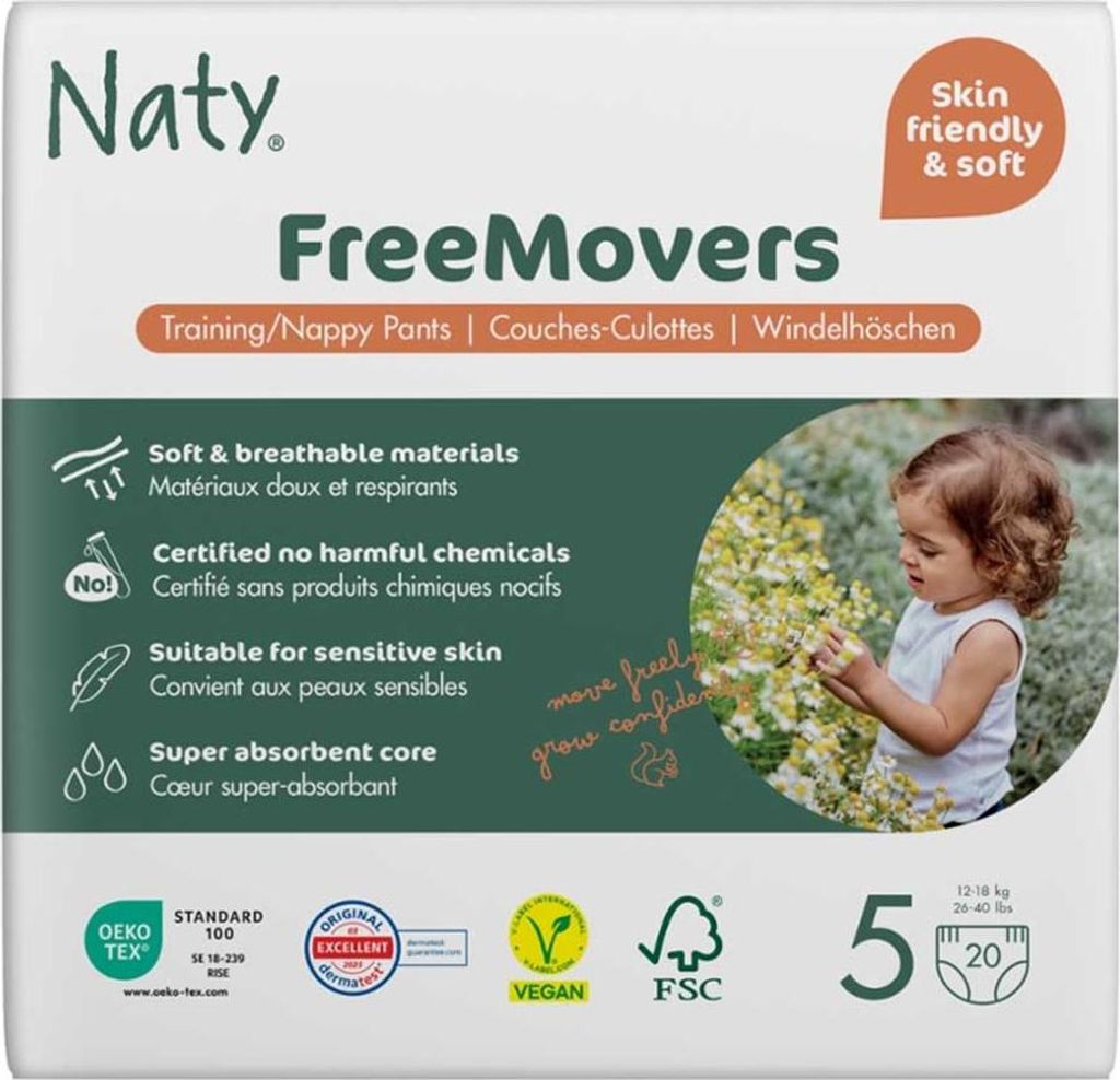 Eco by Naty, Biologisch abbaubare Windeln, Größe 5, Produktbild 