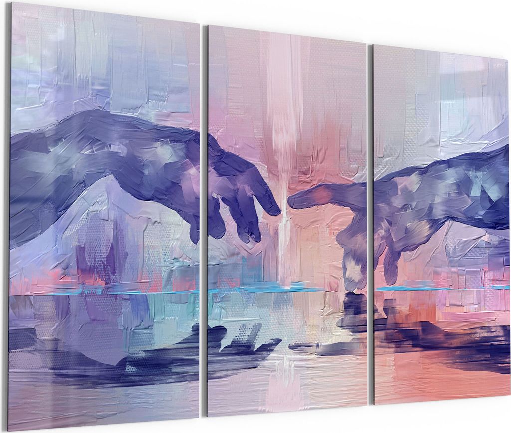 DEQORI Glasbild Echtglas 3x50x100 cm 'Abstrakte, berühmte Hände' Wandbilder XXL groß