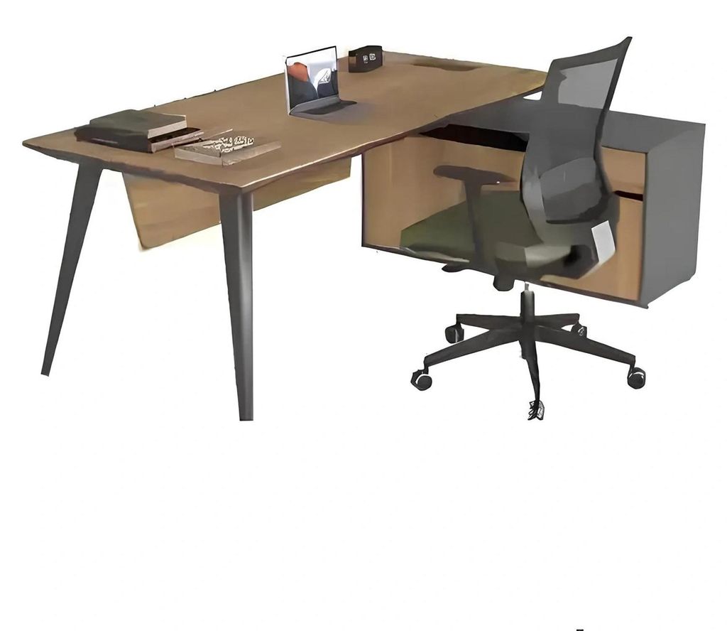 Eckschreibtisch Office Tisch groß Chef Tische Schreibtisch Möbel Braun