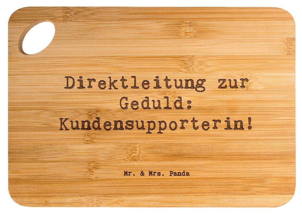 Mr. & Mrs. Panda Frühstücksbrettchen Spruch Kundensupporterin Geduld - Transparent - Geschenk, Schneidebrett, Support, Herausforderung, Frühstü...