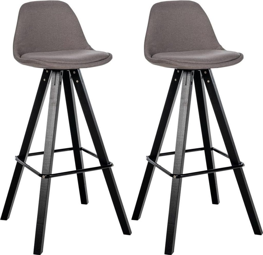 2-teiliges Barhocker-Set – Barhocker – modernes Design, Stoff, Bodenkappen