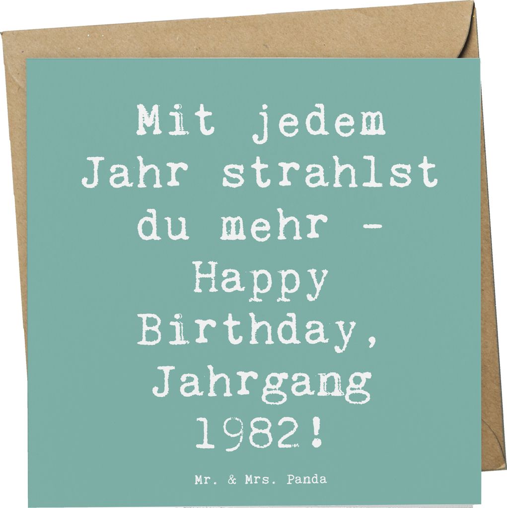 Mr. & Mrs. Panda Grußkarte Spruch 1982 Geburtstag Glanz - Meeresbrise - Geschenk, Strahlende Jahre, Klappkarte, Happy Birthday, Jahrgang Feiern, N...