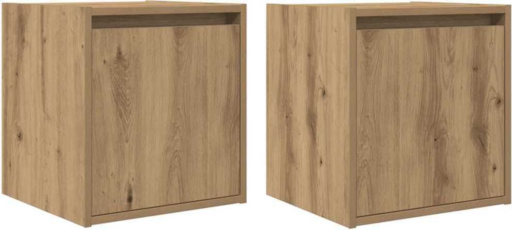 Wand-Nachttische 2 Stk. Artisan-Eiche 38x34x40 cm