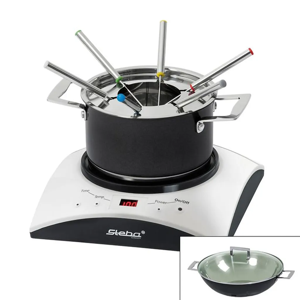Steba IK 11 S Fondue à Induction avec 6 Fourchettes et Corps Inox
