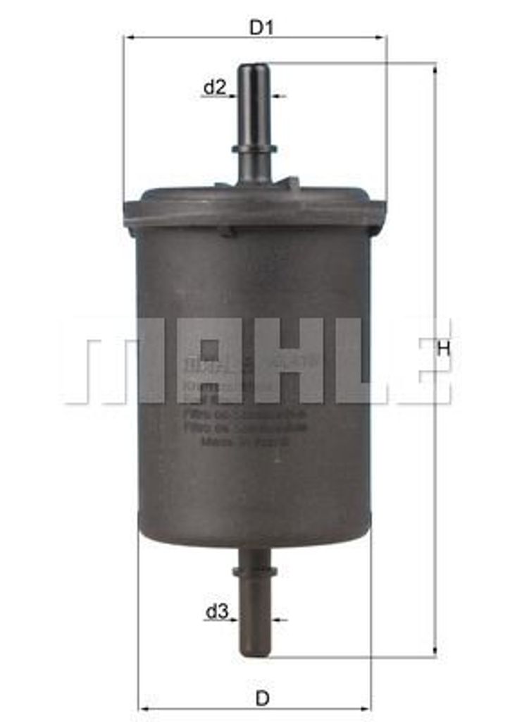 MAHLE ORIGINAL KRAFTSTOFFFILTER Leitungsfilter mit Wasserablassschraube KL 39