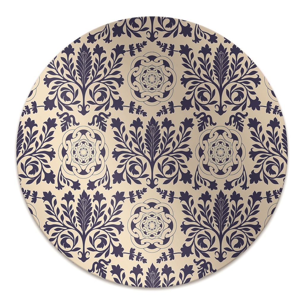 Rundmatte - Stuhlunterlage Bürostuhlunterlage - Rund Ø 100 cm - Bodenmatte - Fußmatte - Blaues Muster