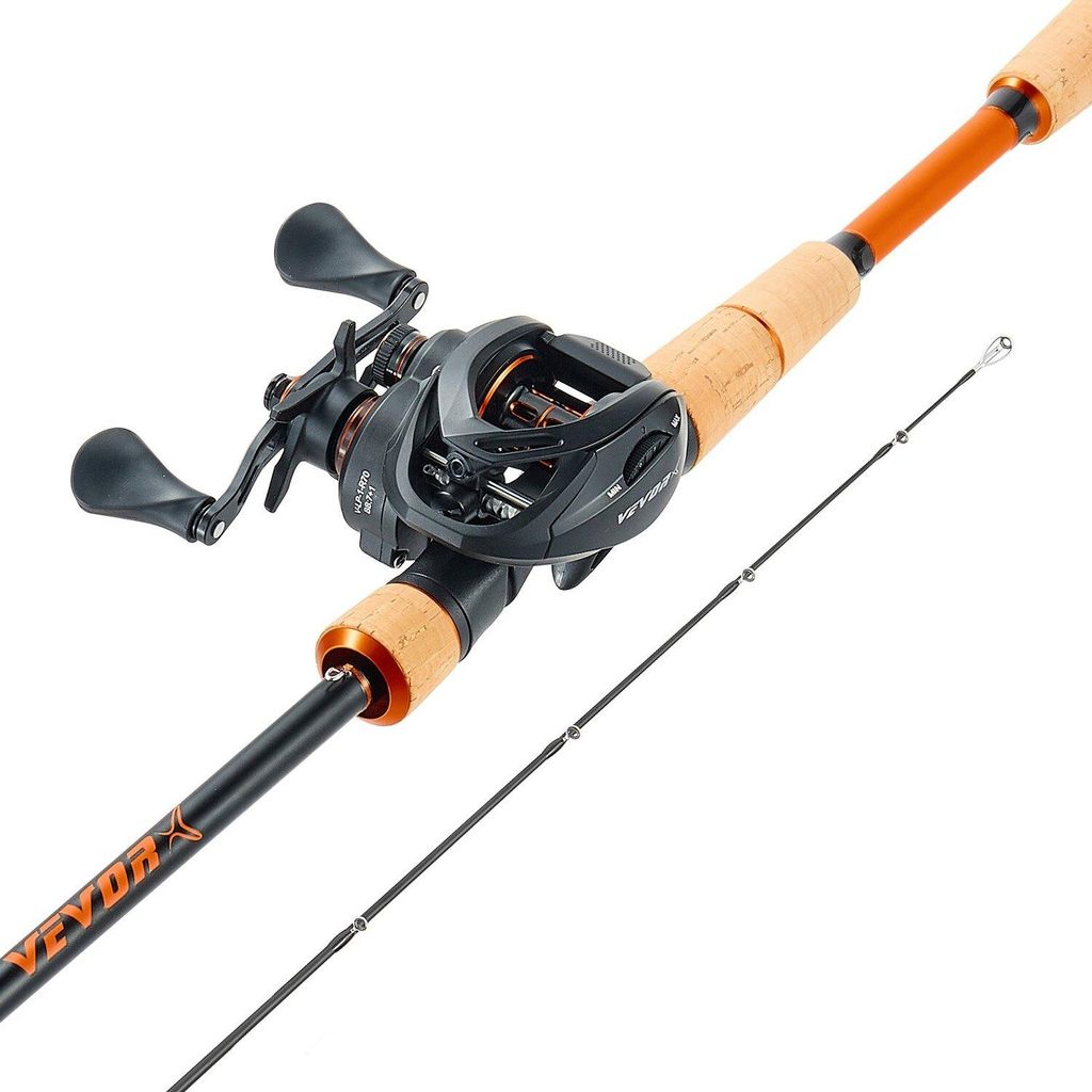 Kombination aus Rute und Angelrolle, IM7-Kohlefaser-Baitcasting-Rute und Rolle, Bass-Angelrute mit 7+1 BB-System, Übersetzungsverhältnis 7,0:1, K...