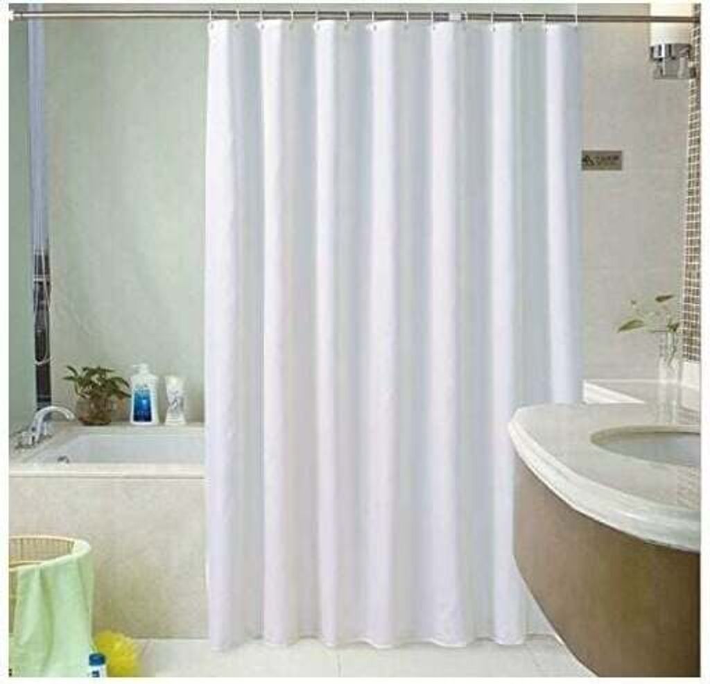 Unifarbener Duschvorhang -Höhe 180 x 220 Weiß  cm - Produktbild 