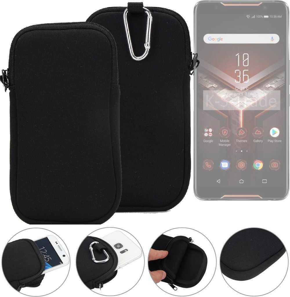 K-S-Trade Neopren-Hülle Handyhülle kompatibel mit Asus ROG Phone 2 Schutzhülle Neoprenhülle Sleeve Schutz-Hülle Gürtel Tasche Case Holster