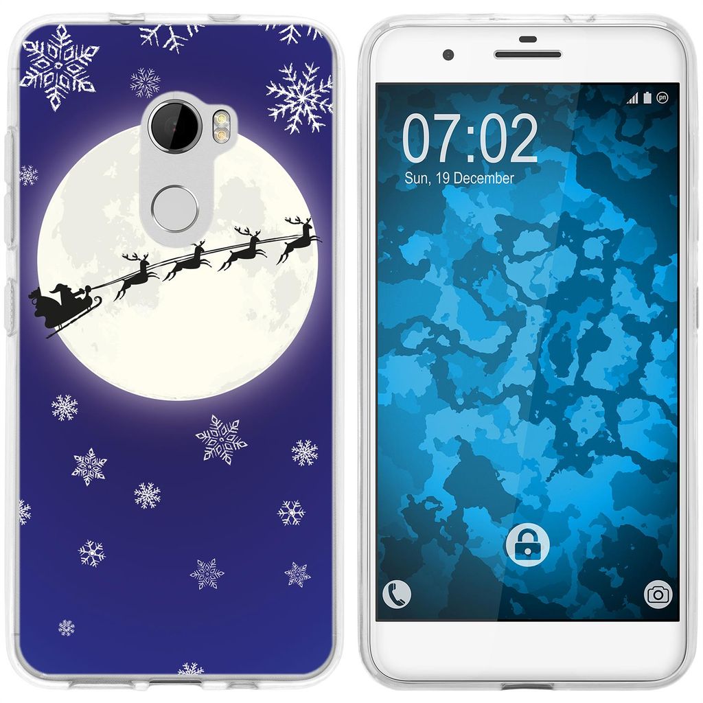 PhoneNatic Case kompatibel mit HTC One X10 Silikon-Hülle X Mas Weihnachten Santa - Snowflakes M4