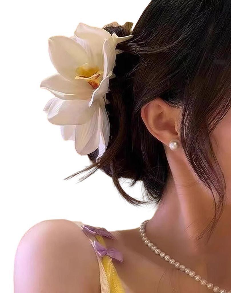 Haarspange in 3D-Blumenform mit rutschfesten Zähnen für den Hinterkopf, ideal für Dusche und Haarstyling