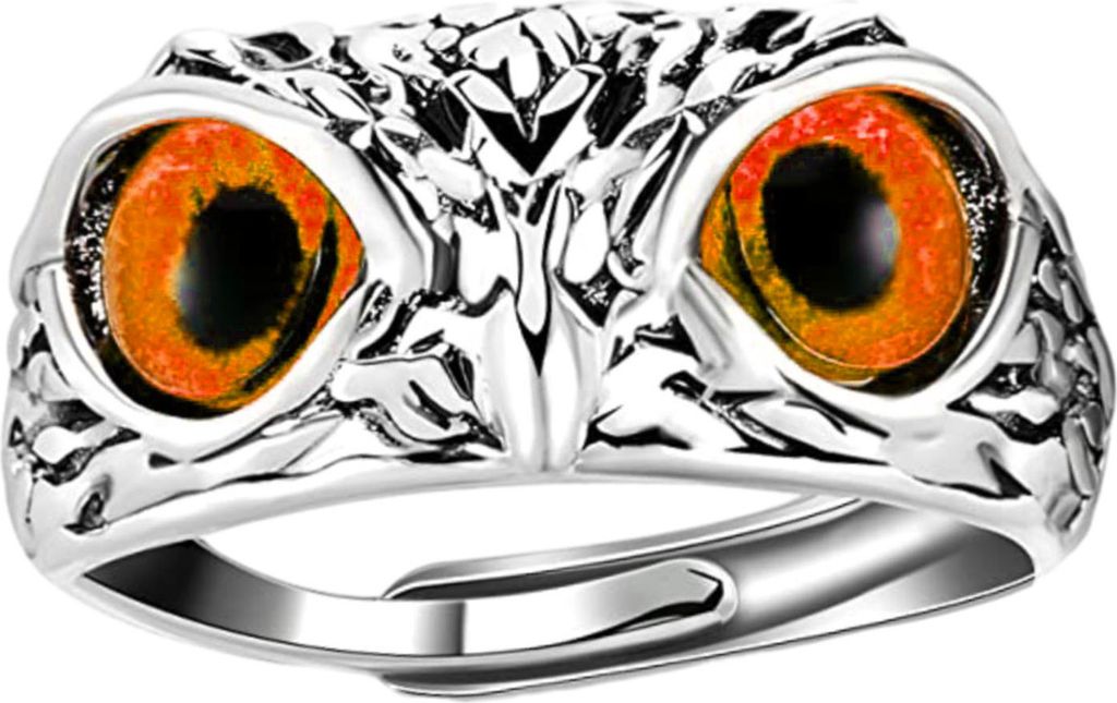 Verstellbarer Eulenring mit großen Augen, ultraleicht, schlichter Stil, Fingerring für Damen und Herren, Verlobung, Ehering, Schmuck, Geschenk