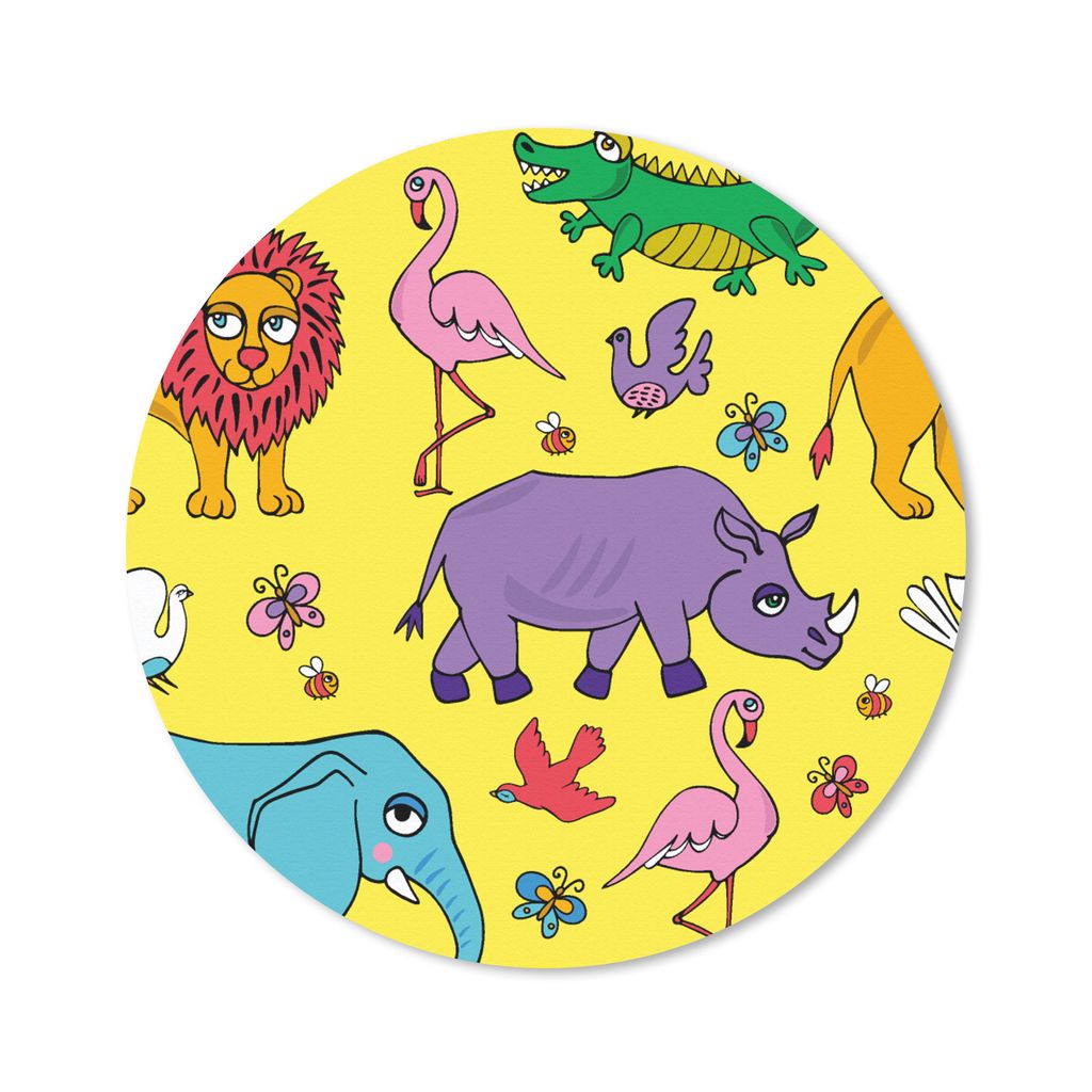 MuchoWow Mauspad Mousepad Flamingo - Tiere - Muster 20x20 cm - Mousepads - Maus Mat - Pad - Mausunterlage - Schreibtischmatte