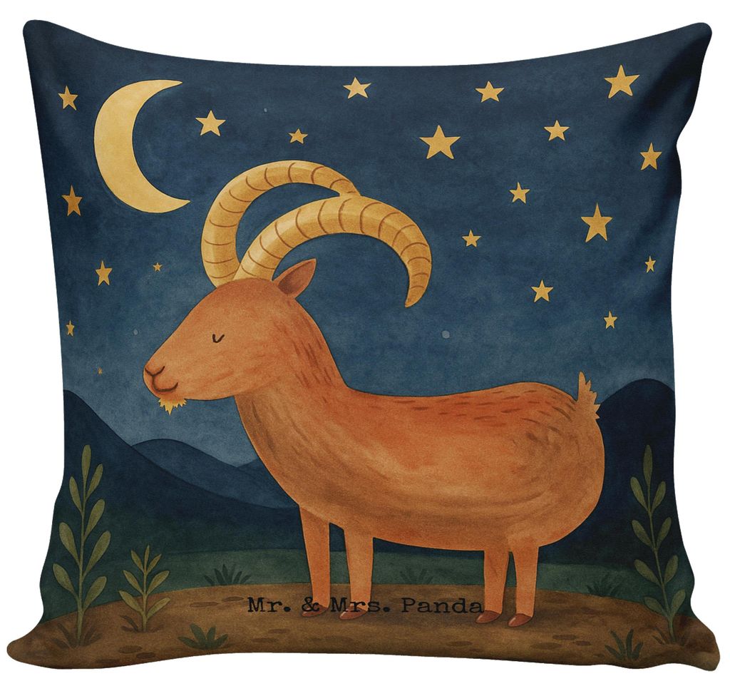 Mr. & Mrs. Panda kuschelkissen 40x40 Sternzeichen Steinbock Design - Weiß - Geschenk, Geburtstag Dezember, Steinböcke, Bock, Kissen, Astrologie, ...