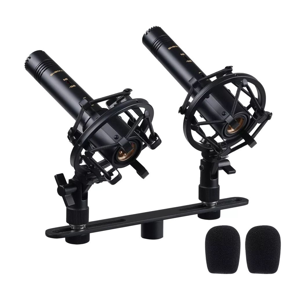 Svbony TG102 Mikrofon, Kondensatormikrofon, Rein Vergoldete Mikrofonkapsel, XLR Microphone mit T-Bügel, t, Für die Live-Übertragung, das Konzert.