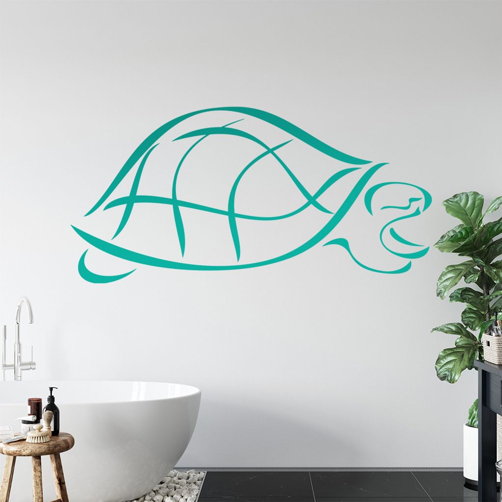 Schildkröte Linien Wandtattoo in 6 Größen - Wandaufkleber Wall Sticker - Dekoration, Küche, Wohnzimmer, Schlafzimmer, Badezimmer