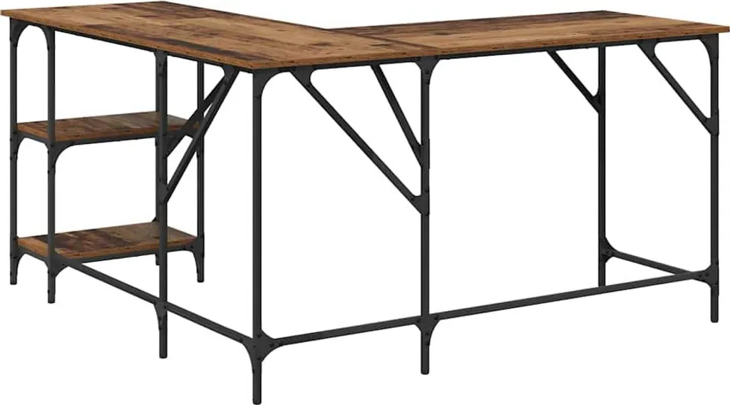 Scrivania Industriale SYFAX™ Legno Vecchio 139 cm in Multistrato - 7