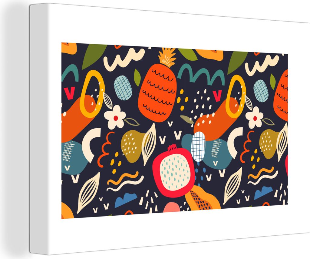 OneMillionCanvasses - Leinwandbilder - 150x100 cm, Ananas - Obst - Drachenfrucht - Tropisch - Lebensmittel, Wandbilder Kunstdruck Wanddekoration ...