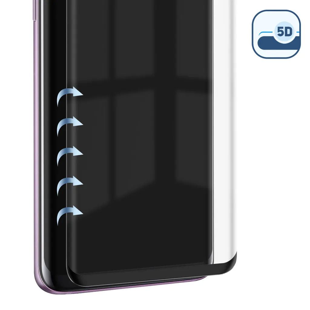 protezione dello schermo in vetro 5D Full Cover Samsung Galaxy S9 Plus - Bordo nero - 5