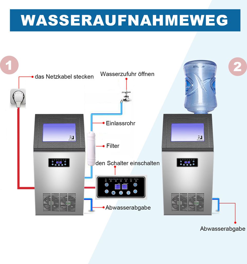 36pcs 60kg/24h Kommerzielle Eiswürfelbereiter Eismaschine Produktbild 16