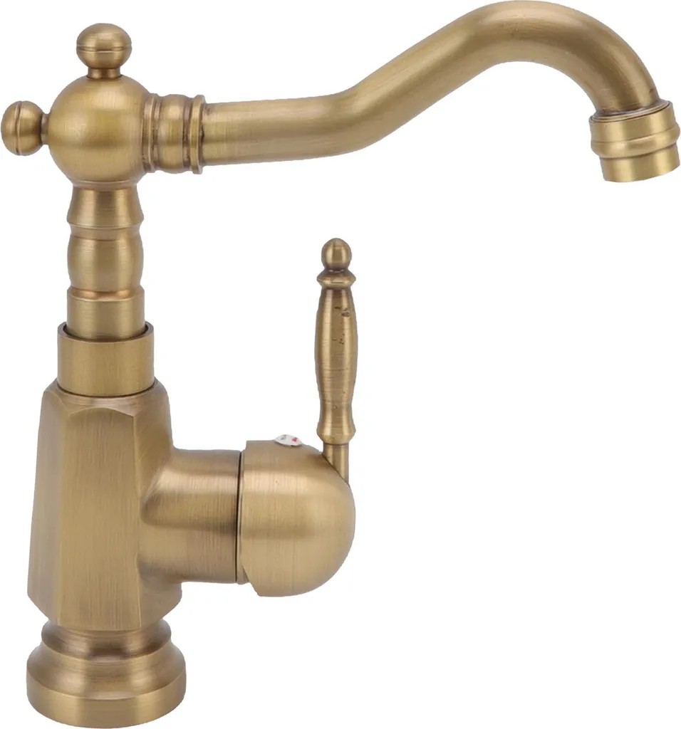 Robinet mitigeur vintage pour salle de bain avec flexibles de montage G3/8