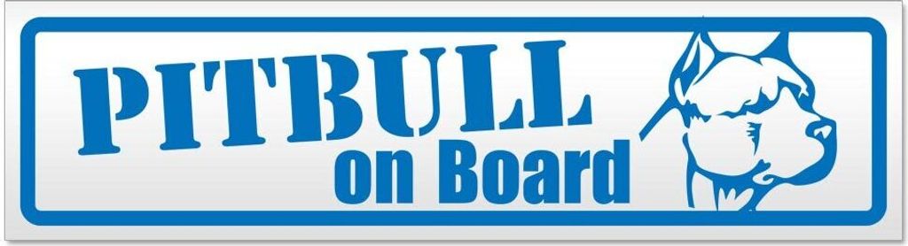 Kiwistar Pitbull on Board Magnetschild Schild magnetisch - 30cm Blau - Magnetfolie für Auto PKW Kfz