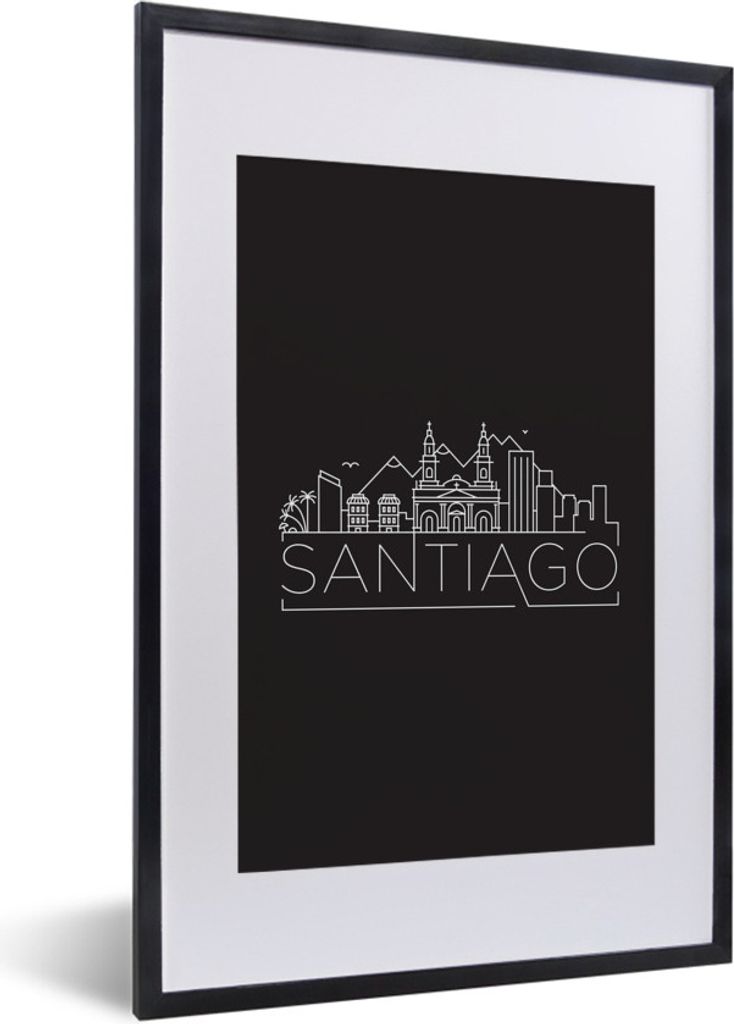 MuchoWow® MuchoWow® Gerahmtes Poster Skyline "Santiago" Produktbild 