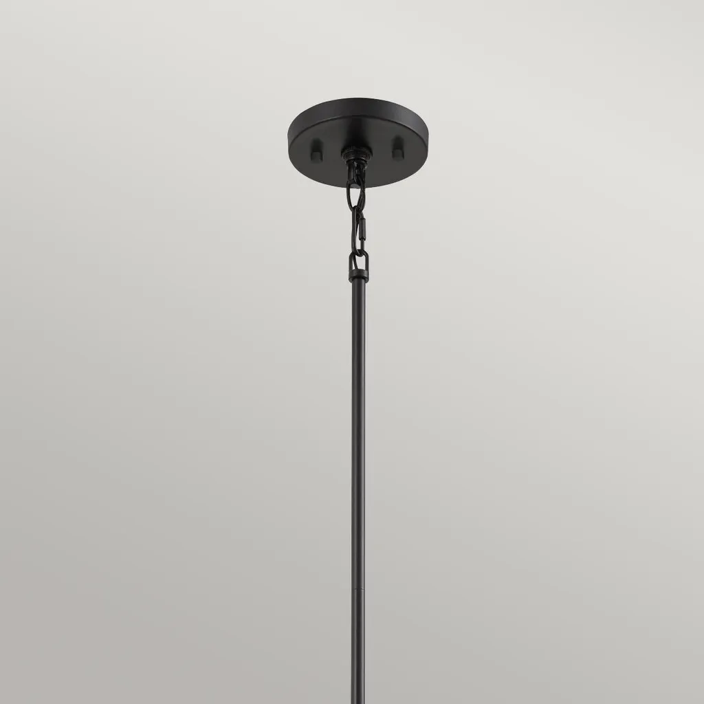 Suspension Bismarck Noire Quoizel : Solution Éclairage Chic et Compact