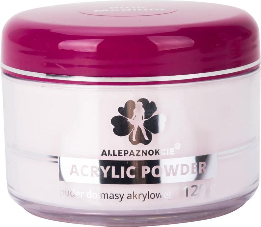 Acryl-Nagelpulver Allepaznokcie Pink Medium 120 g Nr. 4