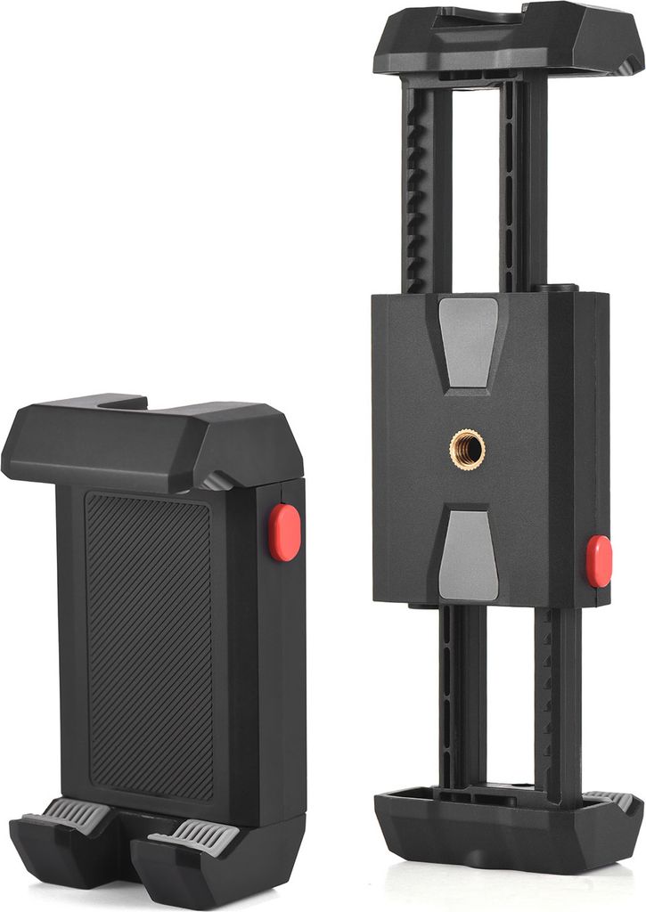 Universelle Stativhalterung fuer Telefon und Tablet, verstellbarer Tablet-Halter, Telefonklemme, Telefon- und Pad-Clip mit Cold Shoe Mount-Ersatz f...