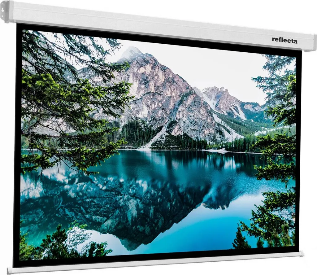schermo a rullo per proiettore home cinema 1:1 Reflecta CrystalLine 200 x 200 (196x196)cm (87662) / lunghezza mobile 195 cm / / FULL HD / 3D / 4K / HDTV