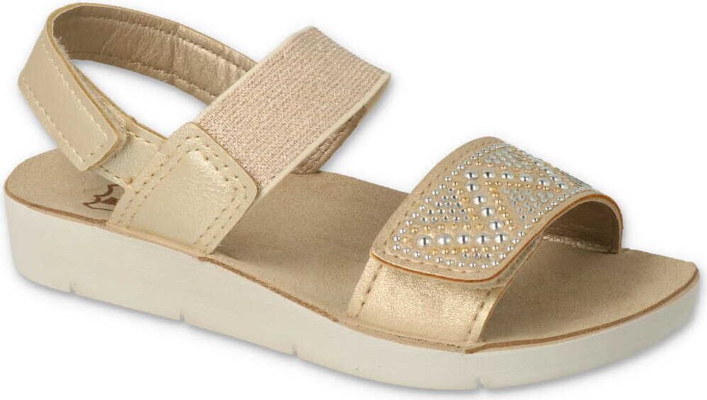 Befado Clip 068Y002 Sandalen gold mit Lederinnensohle