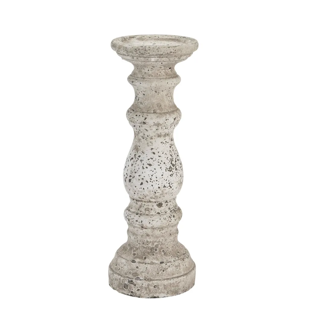 Bougeoir Colonne pour Centre de Table Salon en Céramique Pierre