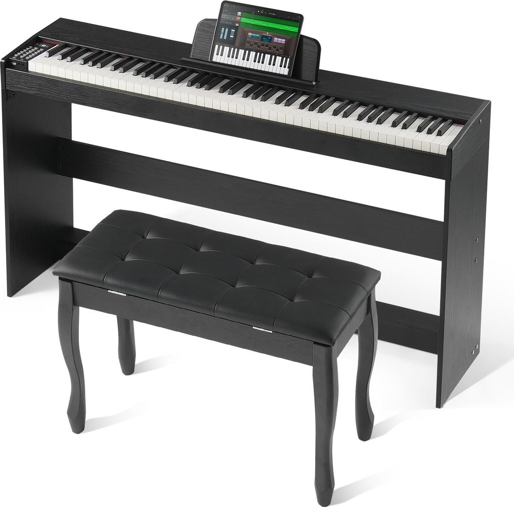 88 Tasten Digitalpiano Elektrisches Klaviere Doppeltastaturmodus 3-Pedale Bank