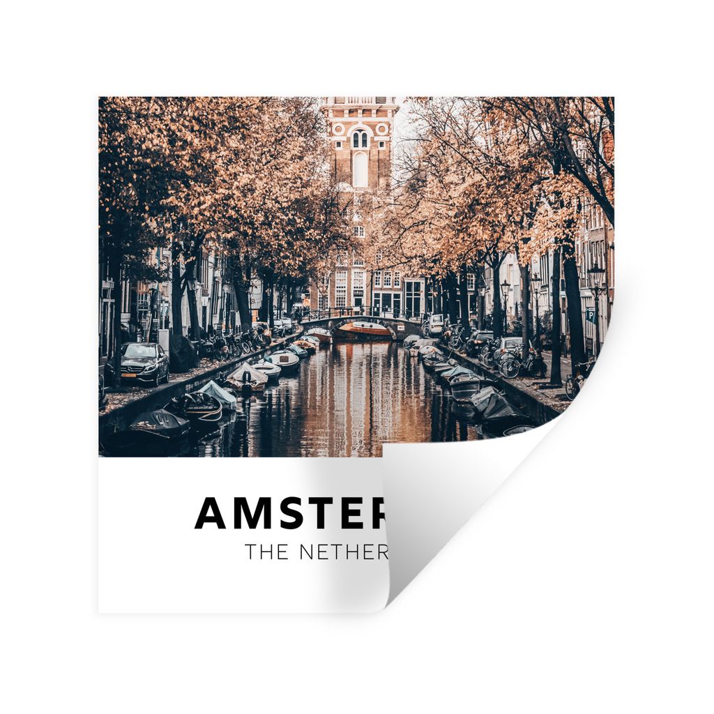 MuchoWow Wandtattoo Wandsticker Wandaufkleber Amsterdam - Niederlande - Wasser 50x50 cm Selbstklebend und Repositionierbar - Selbstklebend - Foto...