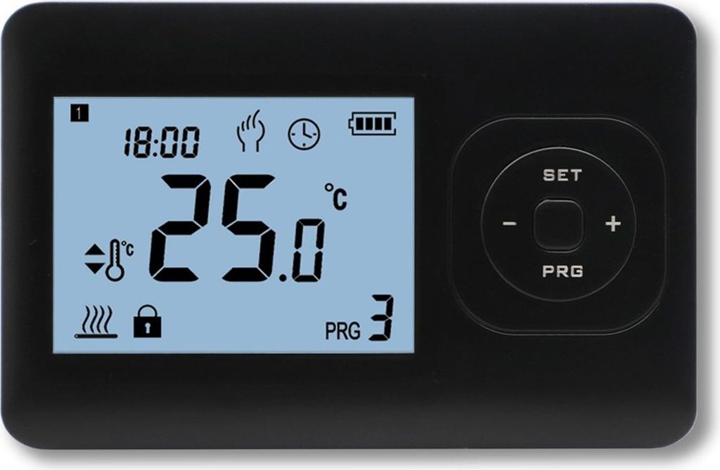 Kesselthermostat - Schwarz - Digital, 7 Schaltpunkte, 24-Uhr
