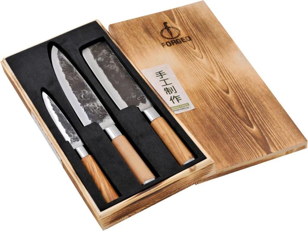 Forged Olive, Messer-Set, Stahl, Holz, Schwarz, Holz, 20,5 Produktbild 