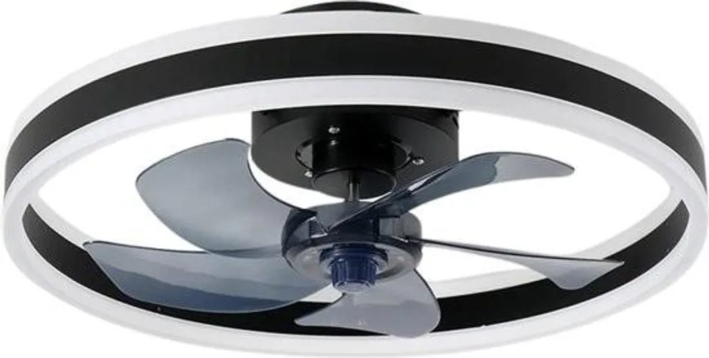 Ventilateur de plafond pour Chambre et Salon avec Lumière LED Noire