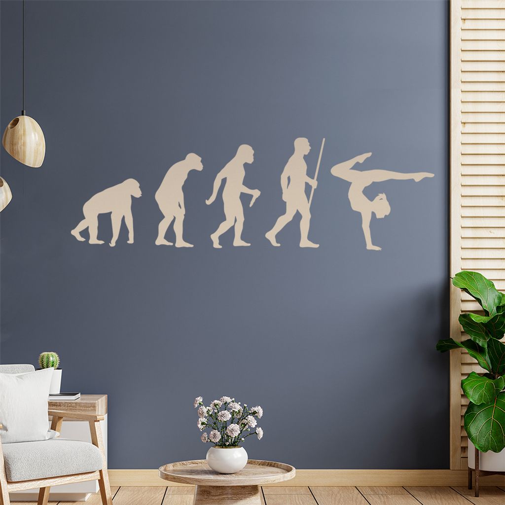 Gymnastics Yoga Evolution Wandtattoo Wandaufkleber Wall Sticker - Dekoration, Küche, Wohnzimmer, Schlafzimmer, Badezimmer