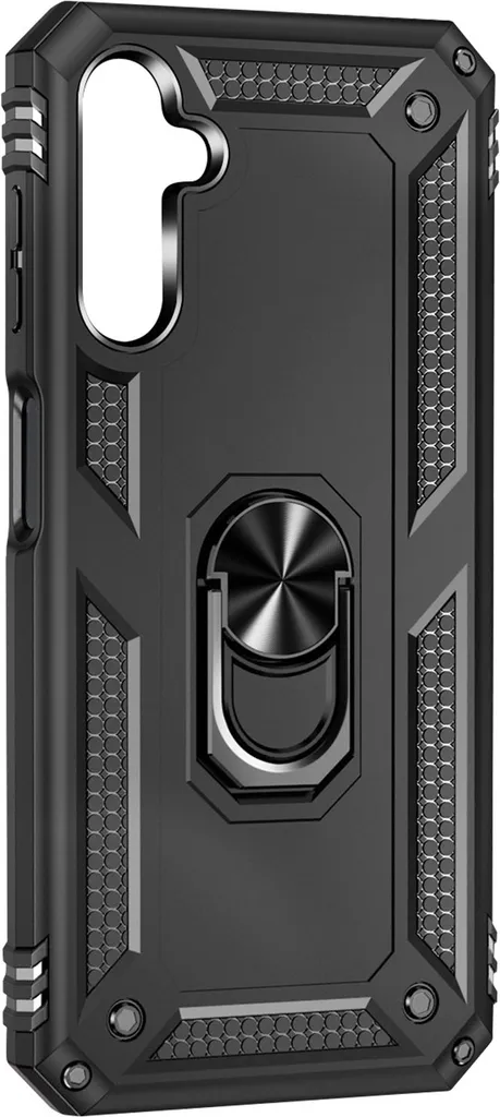 Custodia ibrida per cellulare con supporto ad anello per Samsung A14 4G / 5G - Nero