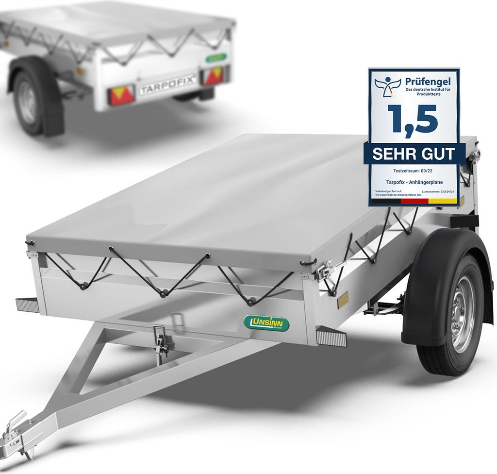 Anhängerplane 257x133x20cm Blau - Wasserdichte Abdeckung Für Saris Anhänger