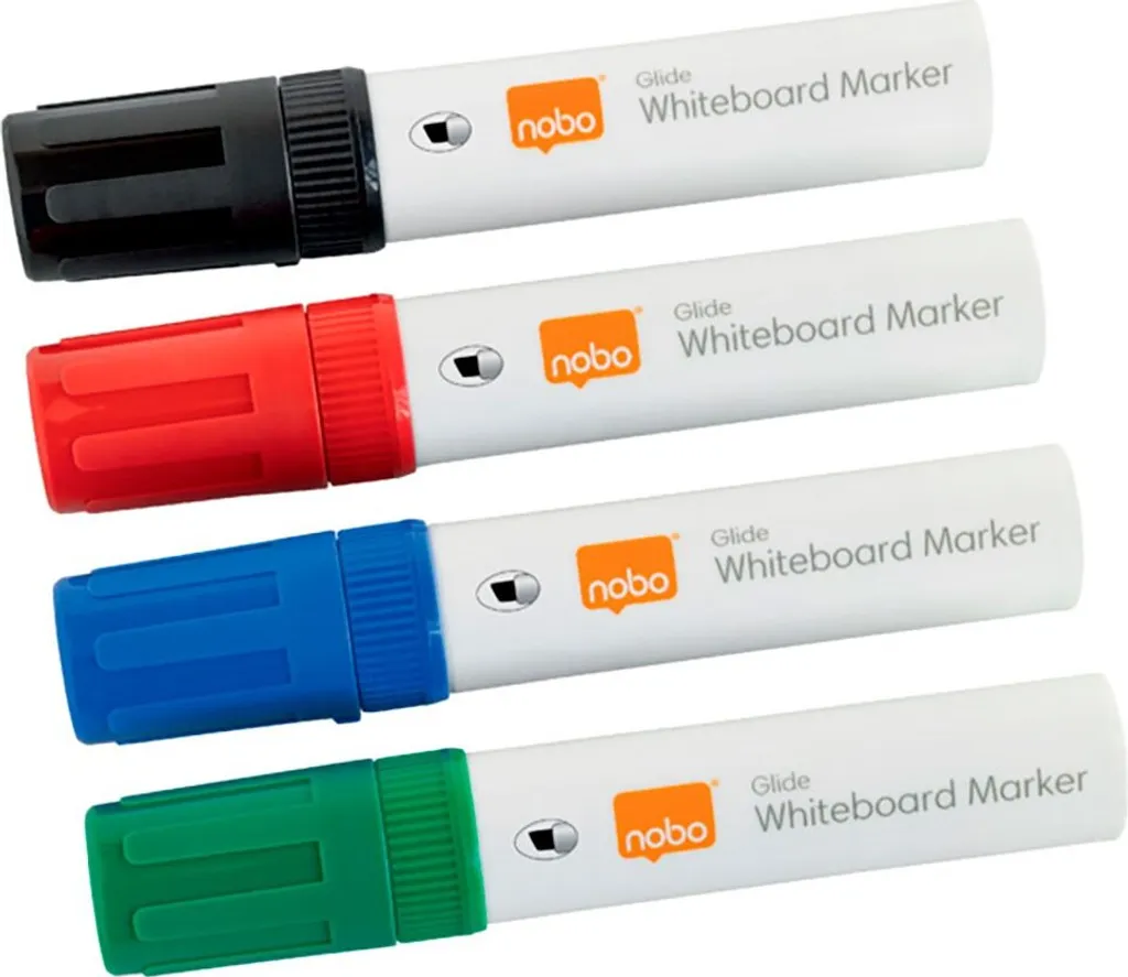 Marqueur NOBO Glide 10 mm pointe biseautée - Set de couleurs assorties