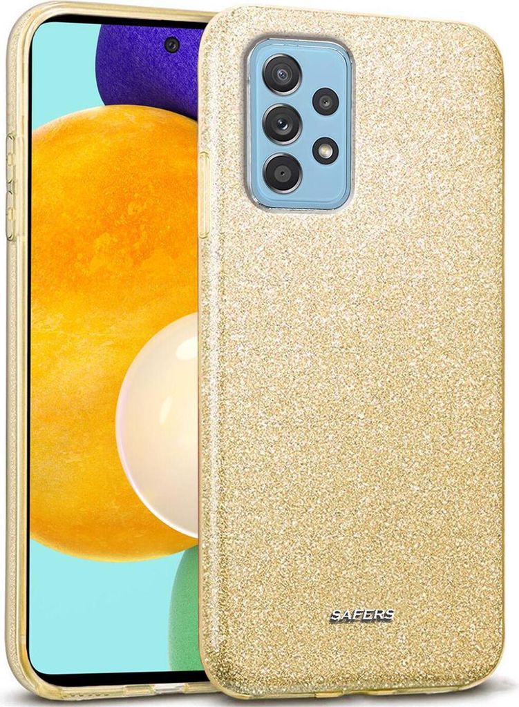 Conie Glitzer Schutzhülle für Samsung Galaxy A72 Hybrid Silikon Hard Case TPU Cover Hülle in Gold